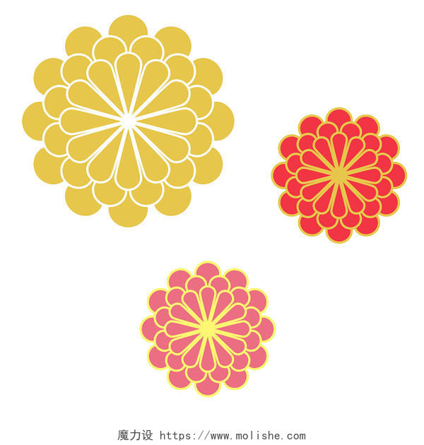 新年花朵装饰新年花装饰用花朵图案PNG素材2022年花花元素